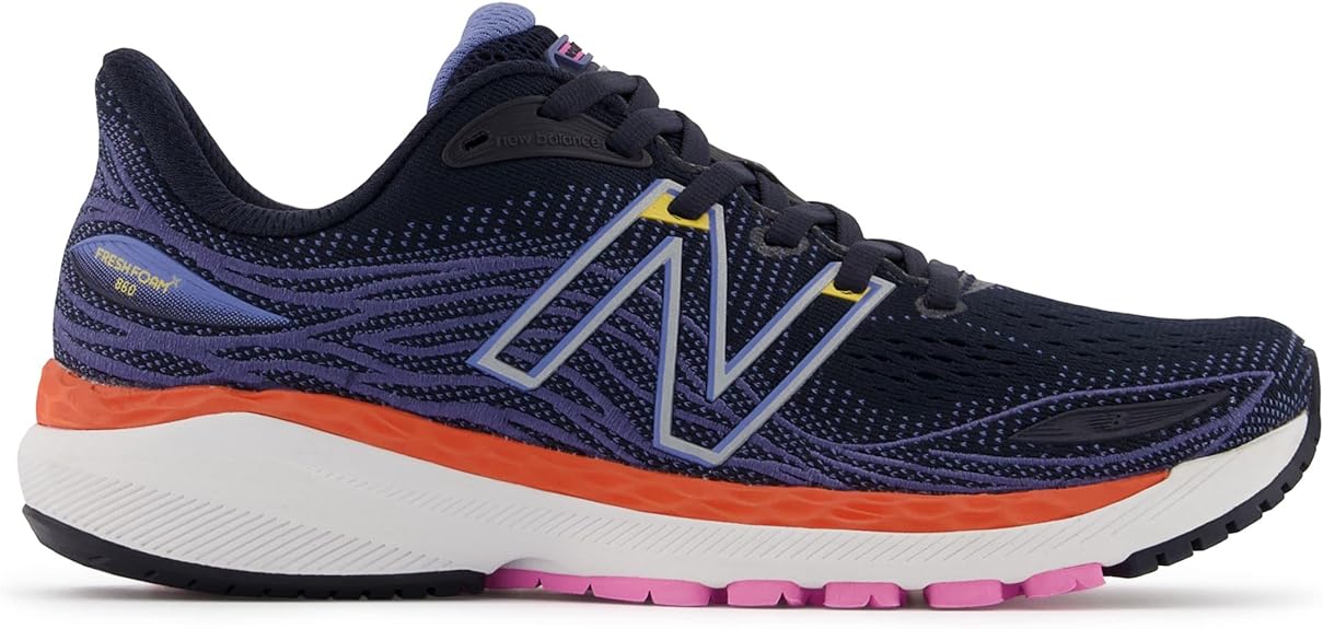 Men's New Balance Fresh Foam X 860v12, Spring Tide/Vibrant Orange/Morning Fog, 9 B Narrow