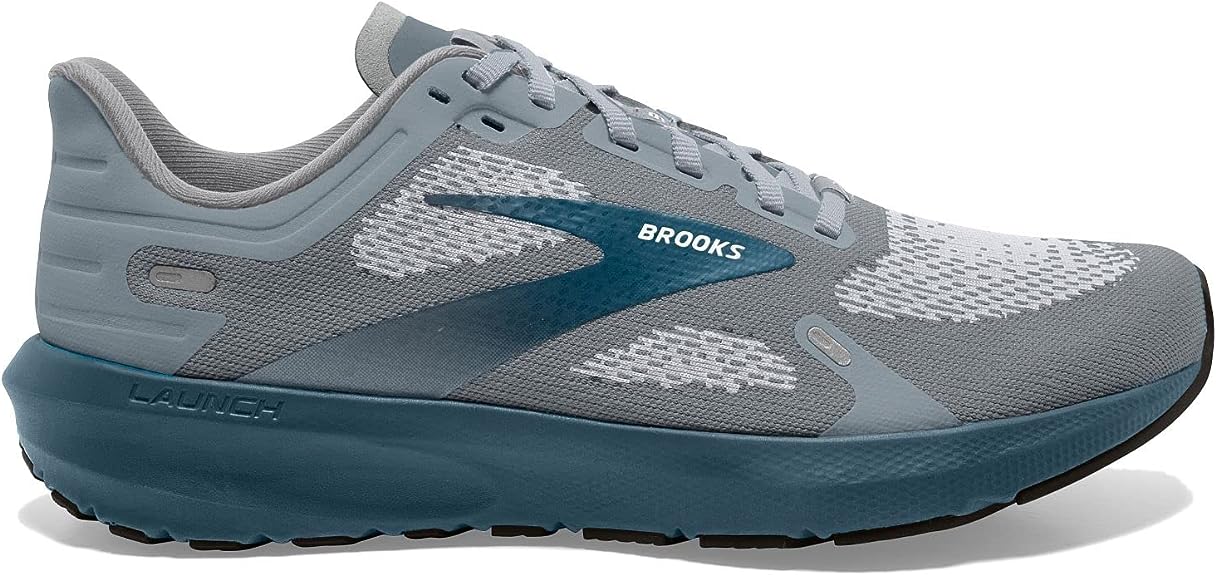 Men's Brooks Launch 9, Grey/Midnight/White, 12 D Medium