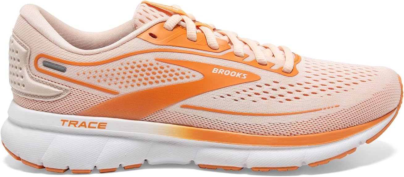 Women's Brooks Trace 2, Pale Peach/Tangerine/White, 10 B Medium