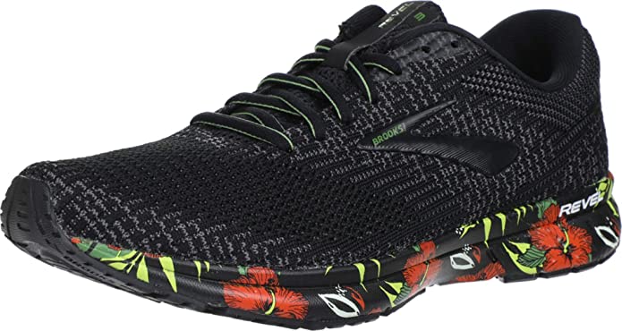 Men's Brooks Revel 3, Black/Burnt Ochre/Green, 13 D Medium