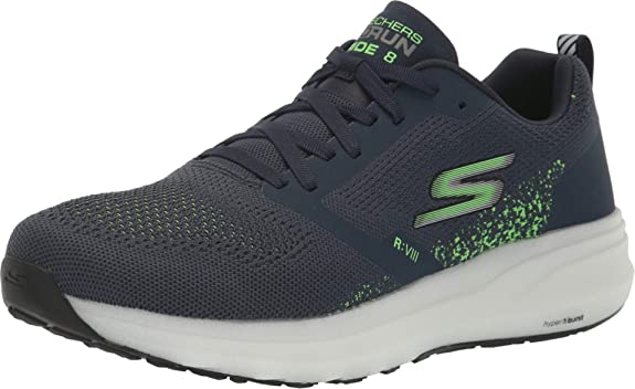 Men's Skechers Go Run Ride 8, Light Grey/Black, 8.5 D Medium