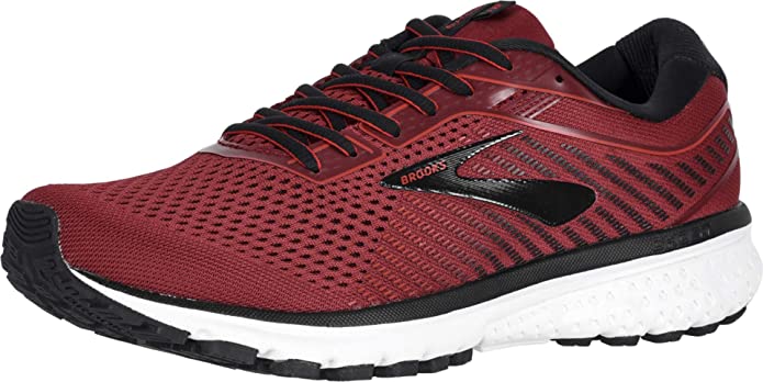 Men's Brooks Ghost 12, Red/Black, 10 D Medium