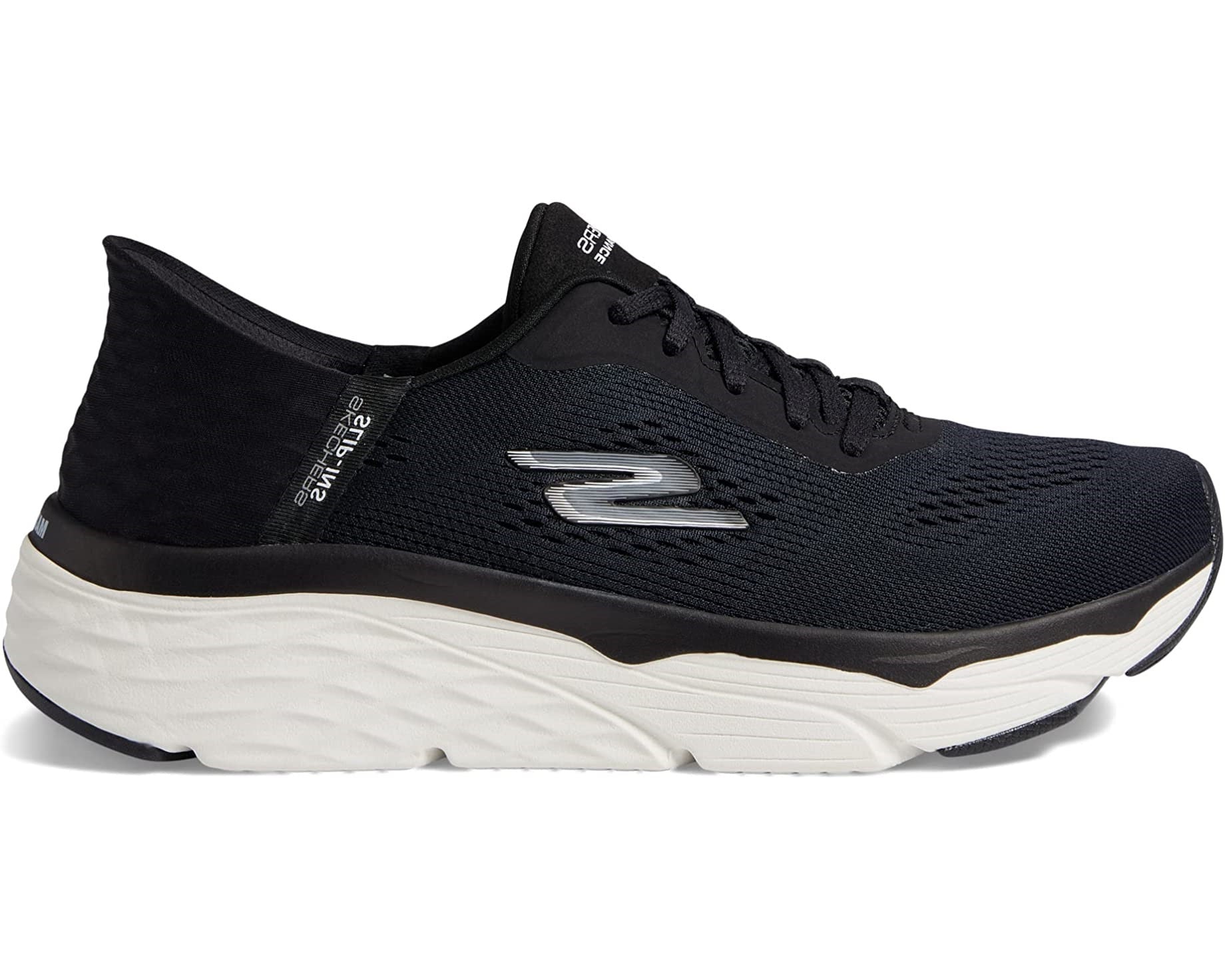 Women's Skechers Max Cushioning Elite Mystic Passion, Black/White, 7.5 B Medium