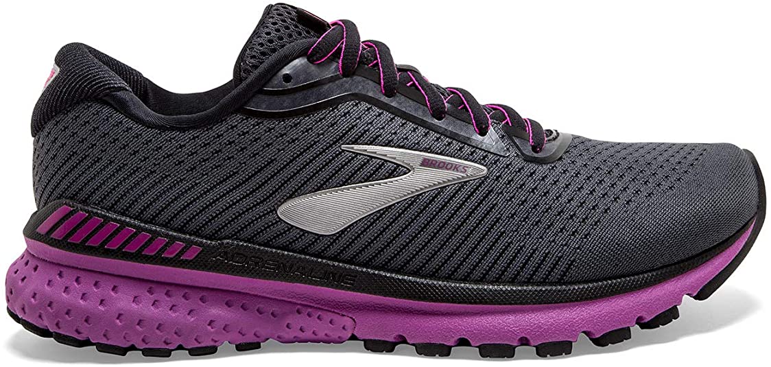 Women's Brooks Adrenaline GTS 20, Ebony/Black/Hollyhock, 6 B Medium