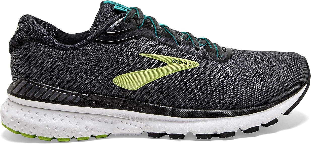 Men's Brooks Adrenaline GTS 20, Black/Lime/Blue Grass, 13 D Medium