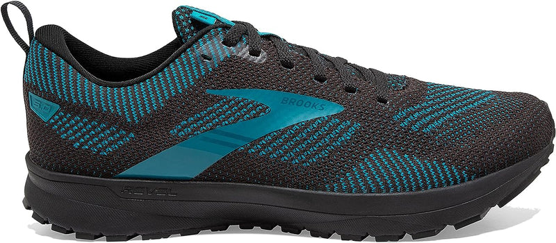 Men's Brooks Revel 5, Black/Ebony/Crystal Teal, 9 D Medium