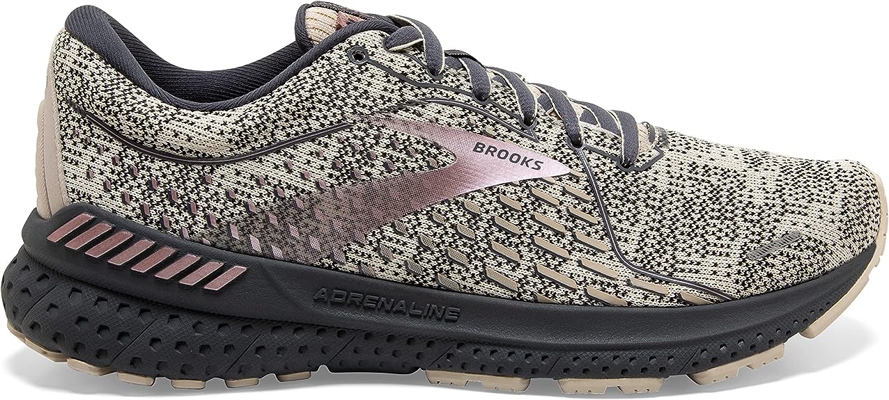 Women's Brooks Adrenaline GTS 21, Almond/Ombre/Metallic, 6 B Medium