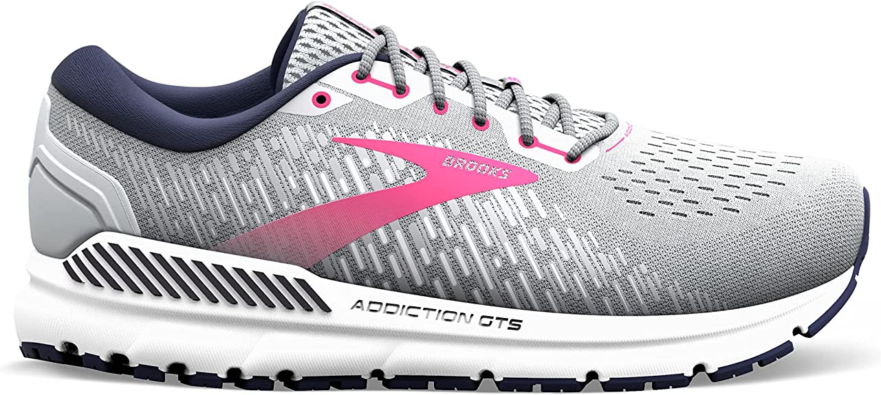 Women's Brooks Addiction GTS 15, Oyster/Peacoat/Lilac Rose, 6 2E Extra Wide