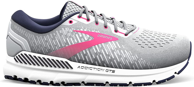 Women's Brooks Addiction GTS 15, Oyster/Peacoat/Lilac Rose, 12 2E Extra Wide