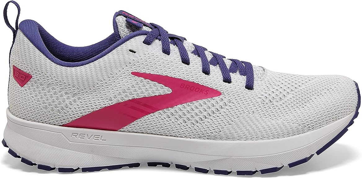Women's Brooks Revel 5, Whisper White/Navy/Copper, 12 B Medium