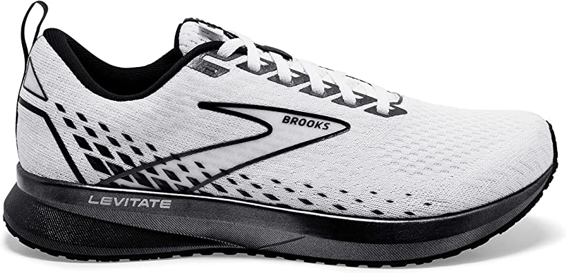 Women's Brooks Levitate 5, White/Black, 10 B Medium