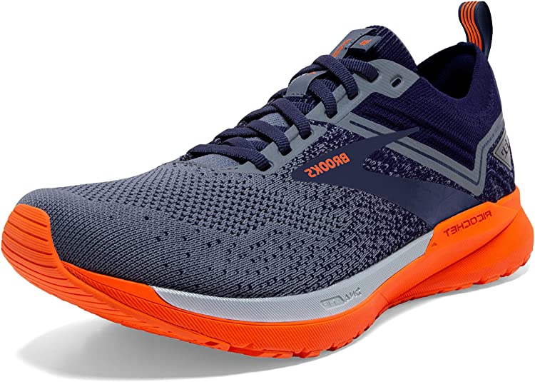 Men's Brooks Ricochet 3, Navy/Grey/Scarlet, 10 D Medium