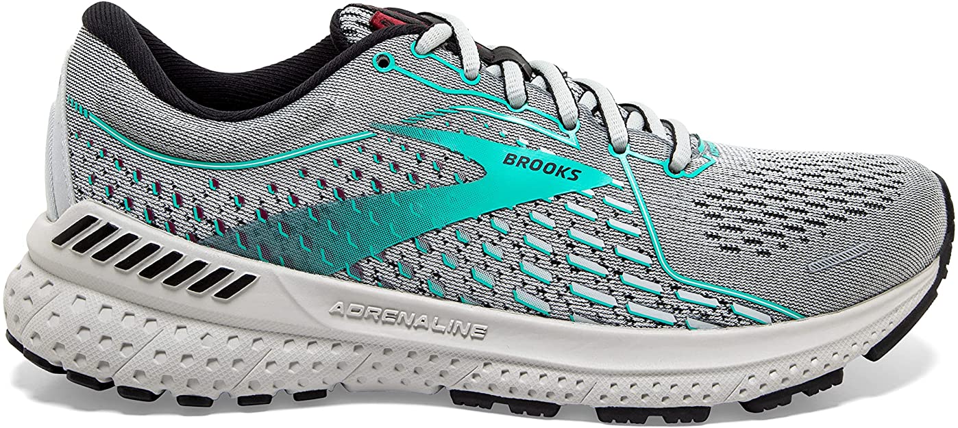 Women's Brooks Adrenaline GTS 21, Jet Stream/Black/Atlantis, 8.5 B Medium