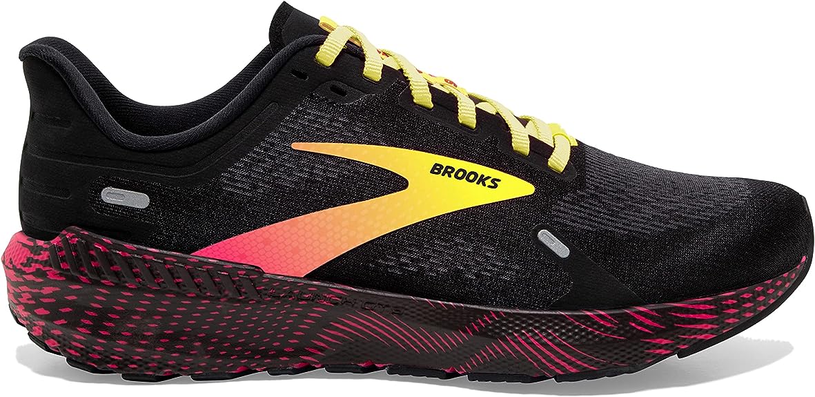 Men's Brooks Launch GTS 9, Black/Pink/Yellow, 10.5 D Medium