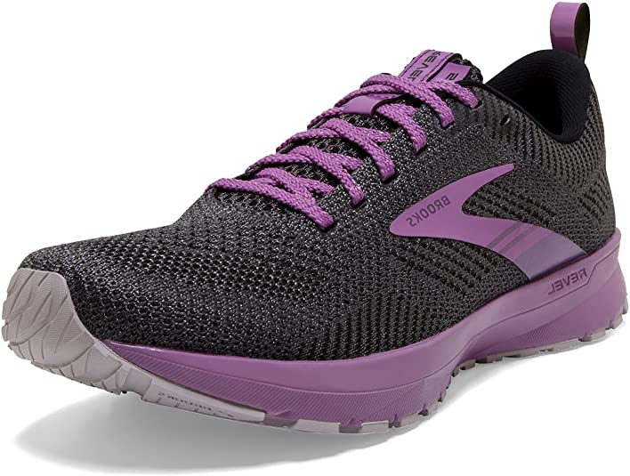 Women's Brooks Revel 5, Black/Ebony/Pale Pansy, 9 B Medium