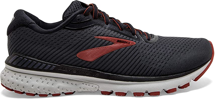 Men's Brooks Adrenaline GTS 20, Black/Ebony/Ketchup, 10.5 D Medium