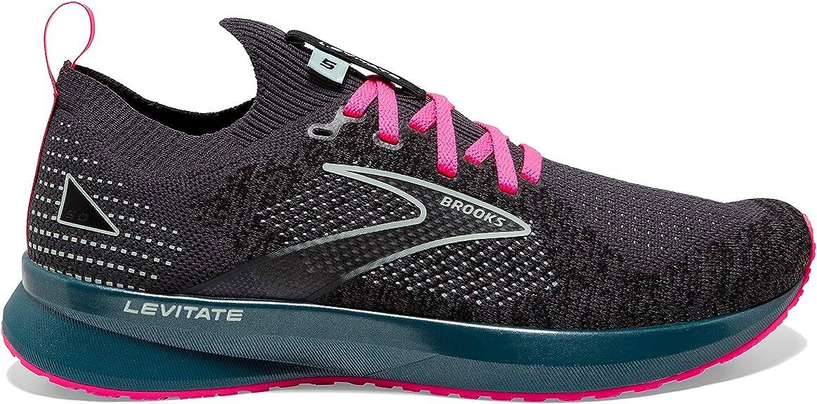Women's Brooks Levitate StealthFit 5, Black/Blue/Pink, 7.5 B Medium
