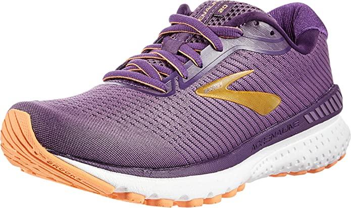 Women's Brooks Adrenaline GTS 20, Grape/Jewel/Cantaloupe, 11.5 B Medium