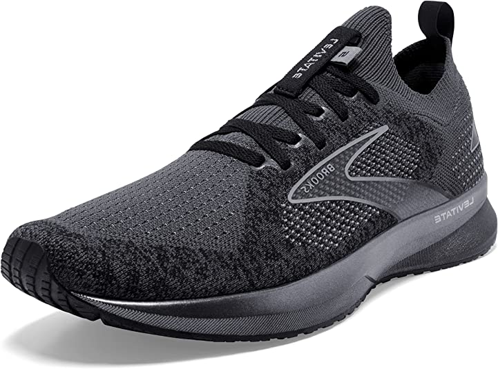 Men's Brooks Levitate Stealthfit 5, Black/Ebony/Grey, 12 D Medium