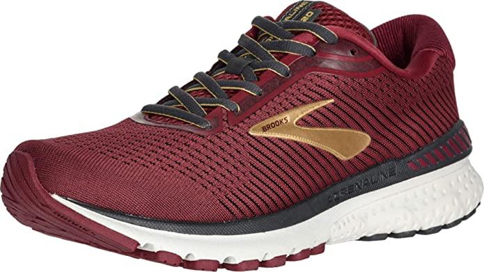 Women's Brooks Adrenaline GTS 20, Red/Gold/Ebony, 9 B Medium
