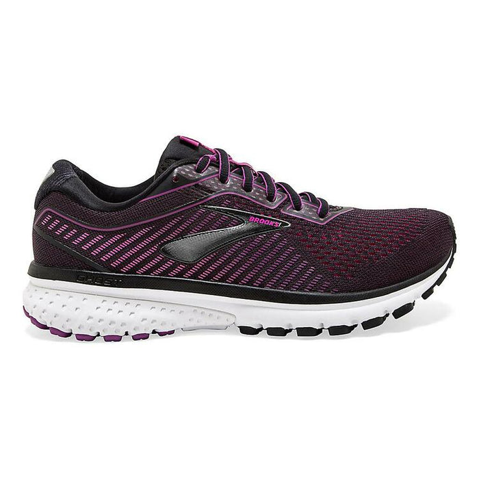 Women's Brooks Ghost 12, Black/Pink/White, 5.5 B Medium