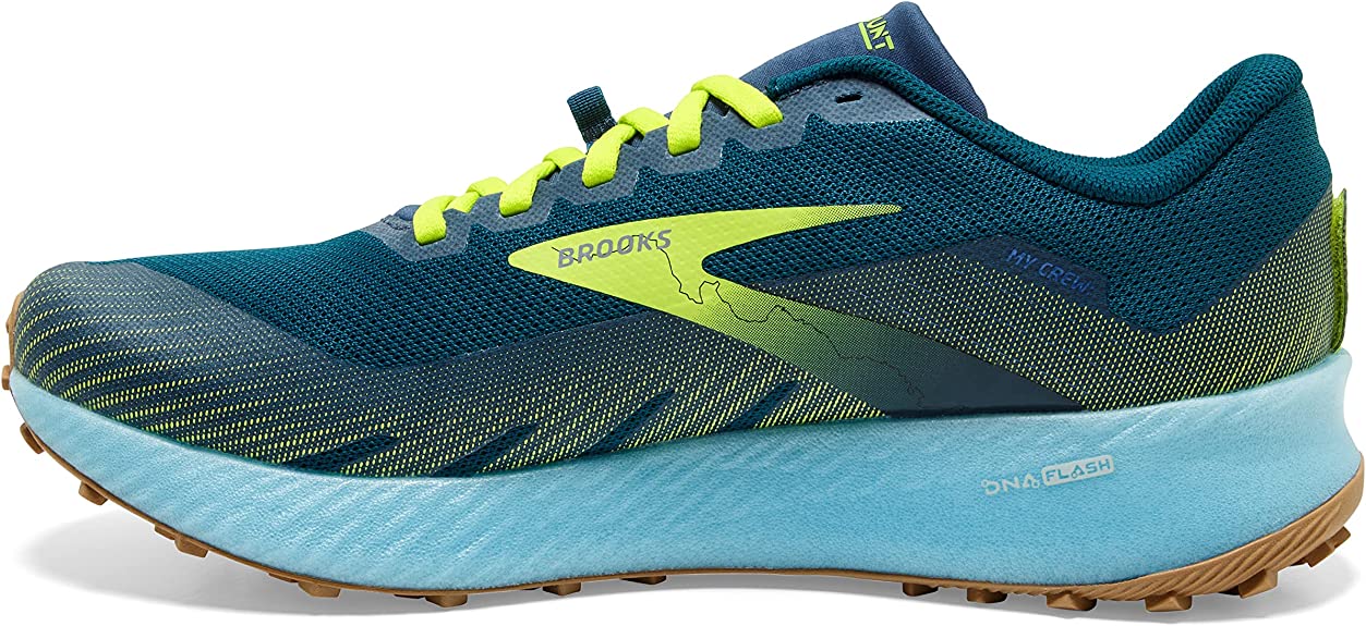 Men's Brooks Catamount, Blue/Neon Yellow, 10.5 D Medium