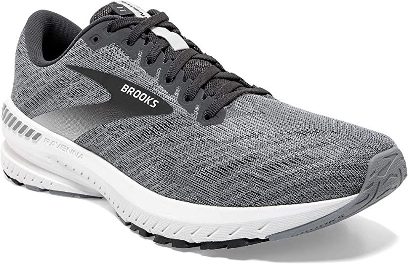 Men's Brooks Ravenna 11, Grey/Ebony/White, 11.5 D Medium