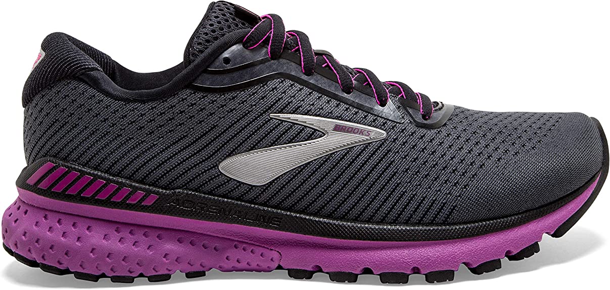 Women's Brooks Adrenaline GTS 20, Ebony/Black/Hollyhock, 10 D Wide