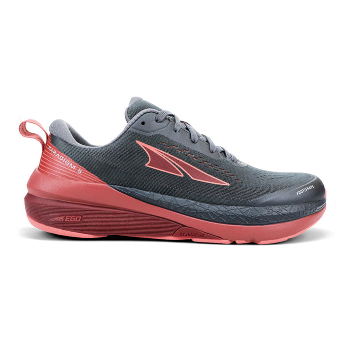 Women's Altra Paradigm 5, Gray/Coral/Port, 7 B Medium