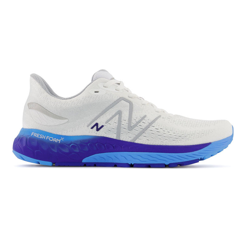 Men's New Balance Fresh Foam X 880v12, White/Infinity Blue, 7 D Medium