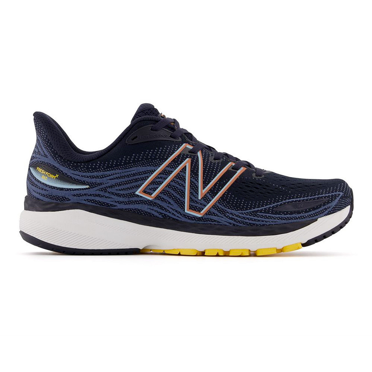 Men's New Balance Fresh Foam X 860v12, Eclipse/Spring Tide/Vibrant Orange, 10.5 2E Wide