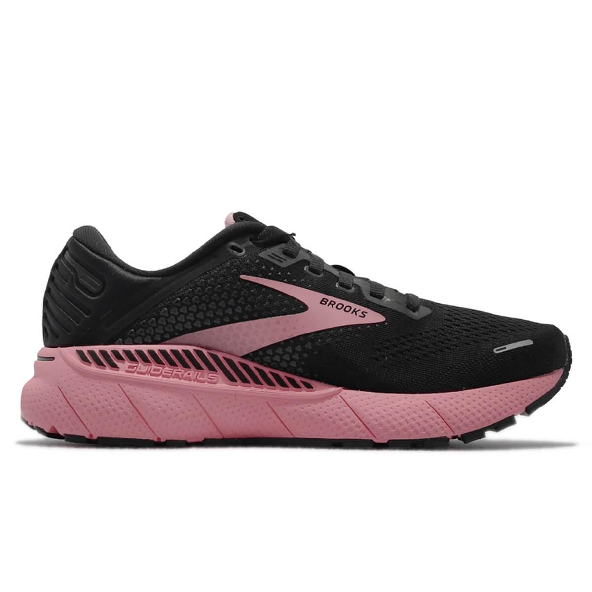 Women's Brooks Adrenaline GTS 22, Black/Dianthus/Silver, 10.5 B Medium