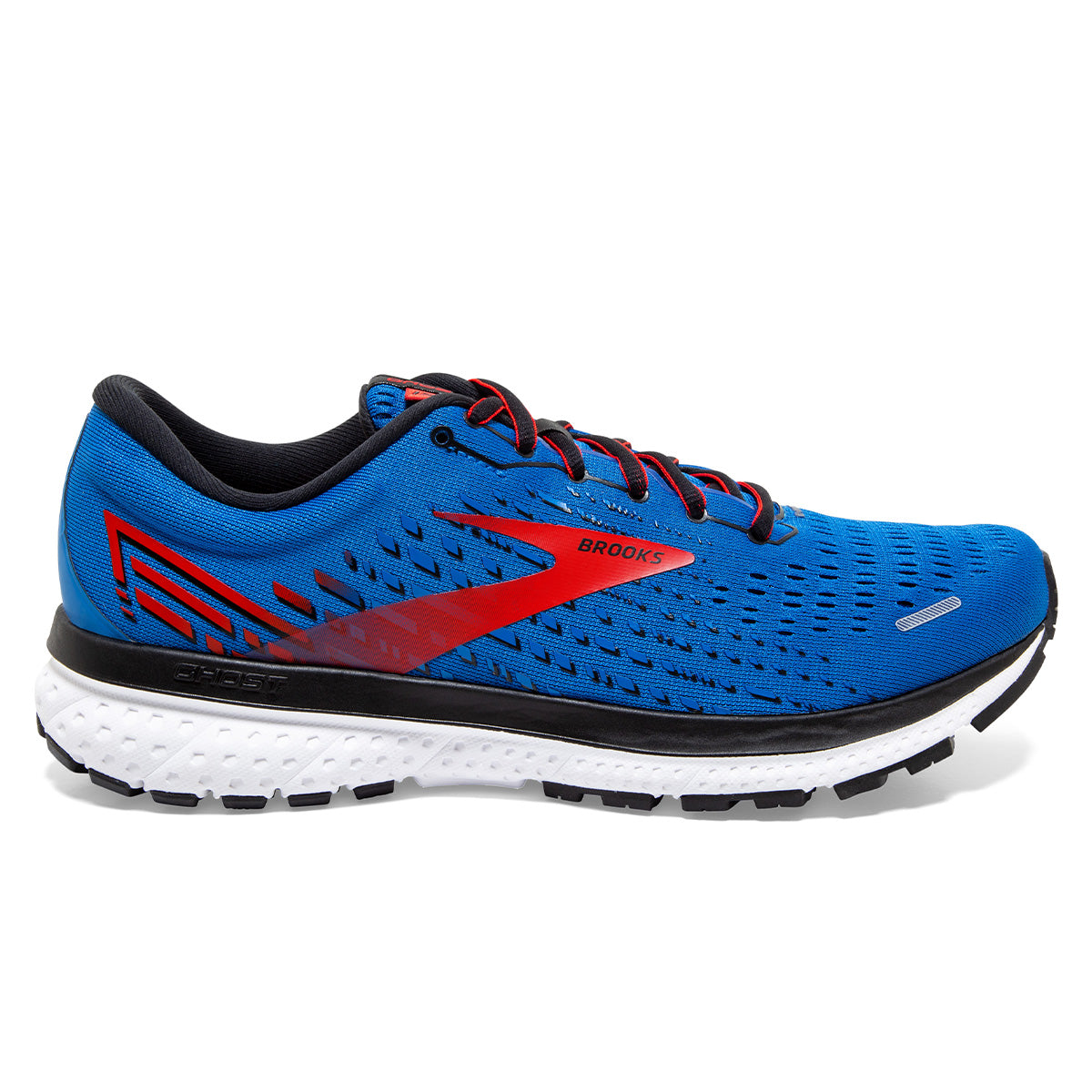 Men's Brooks Ghost 13, Blue/Red/White, 8.5 D Medium