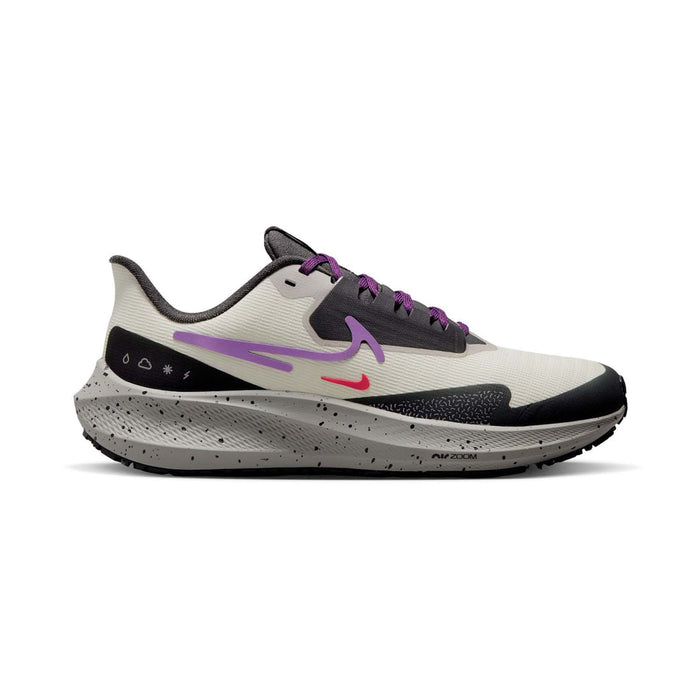 Women's Nike Pegasus 39 Shield, Light Bone/Vivid Purple/Cobblestone, 9 B Medium