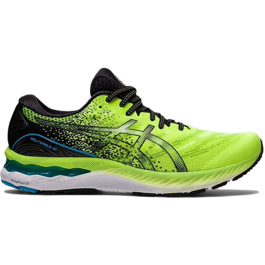 Men's Asics GEL-Nimbus 23, Hazard Green/Black, 14 D Medium