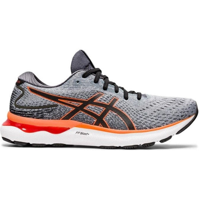 Men's Asics GEL-Nimbus 24, Sheet Rock/Shocking Orange, 12.5 D Medium