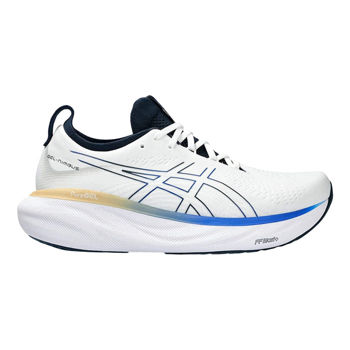 Men's Asics Gel-Nimbus 25, White/Illusion Blue, 8.5 D Medium