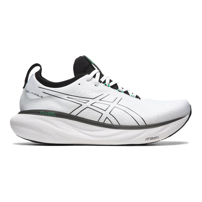 Men's Asics Gel-Nimbus 25, White/Black, 12.5 D Medium