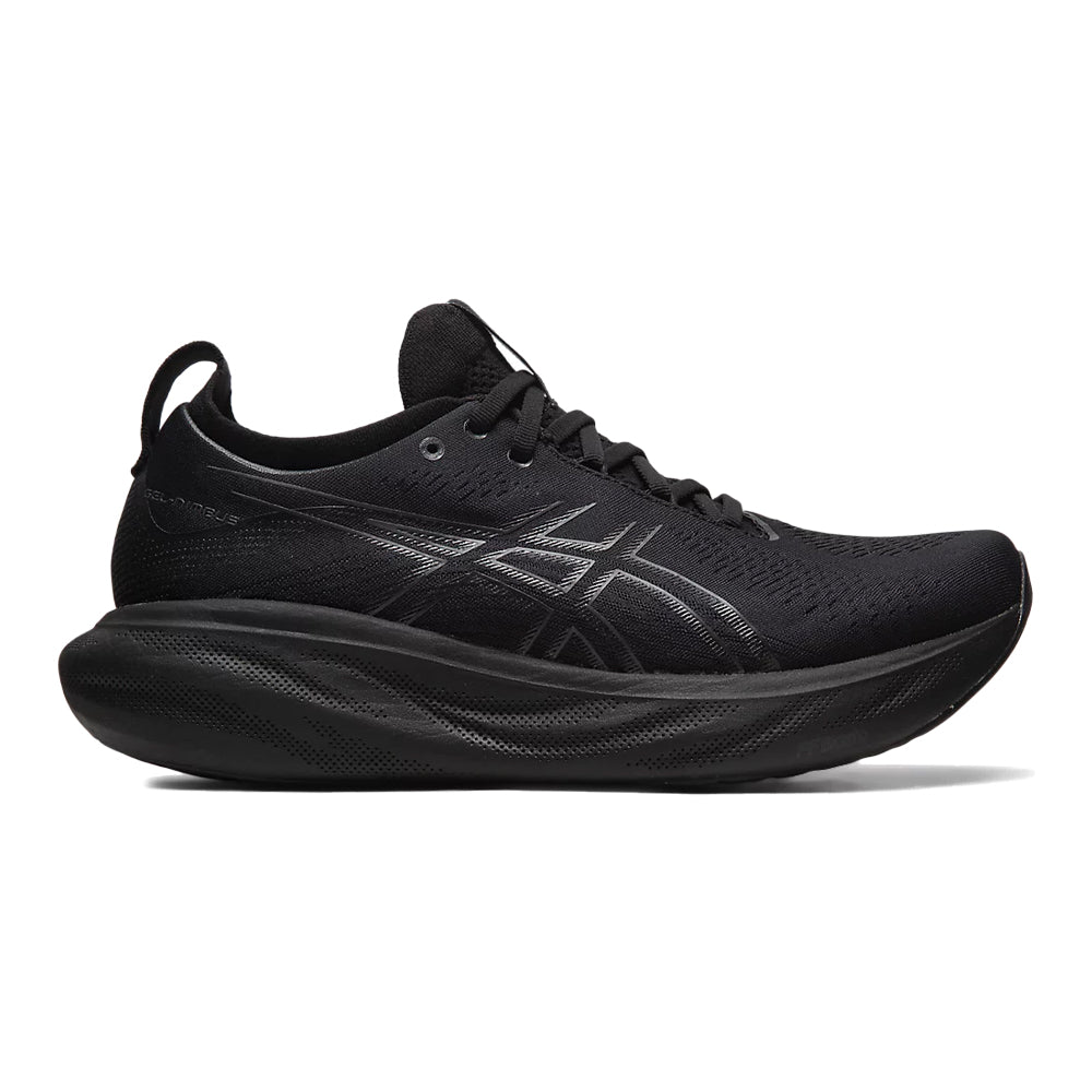 Men's Asics Gel-Nimbus 25, Black/Black, 13.5 D Medium