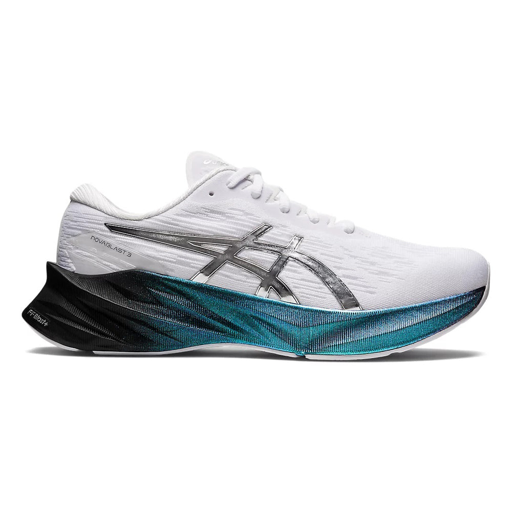 Men's Asics Novablast 3 Platinum, White/Pure Silver, 11 D Medium