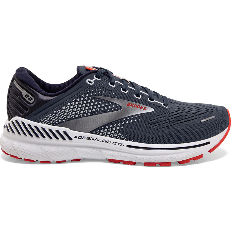 Men's Brooks Adrenaline GTS 22, Peacoat/India Ink/Grenadine, 14 2E Wide