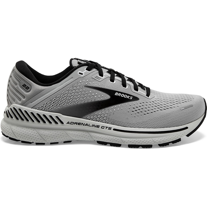 Men's Brooks Adrenaline GTS 22, Alloy/Grey/Black, 9 D Medium