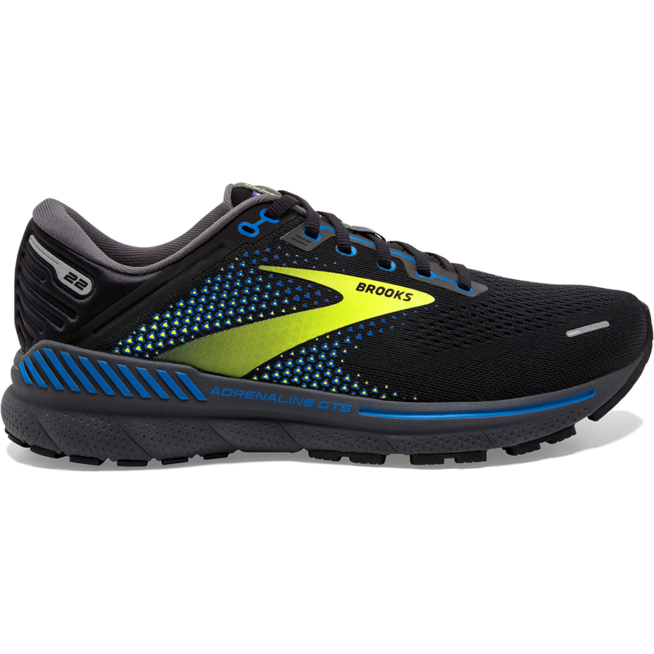 Men's Brooks Adrenaline GTS 22, Black/Blue/Nightlife, 11 D Medium
