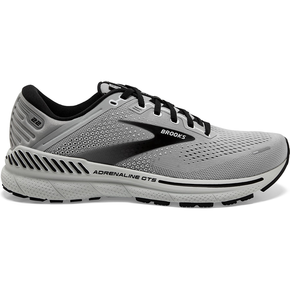 Men's Brooks Adrenaline GTS 22, Alloy/Grey/Black, 12 D Medium