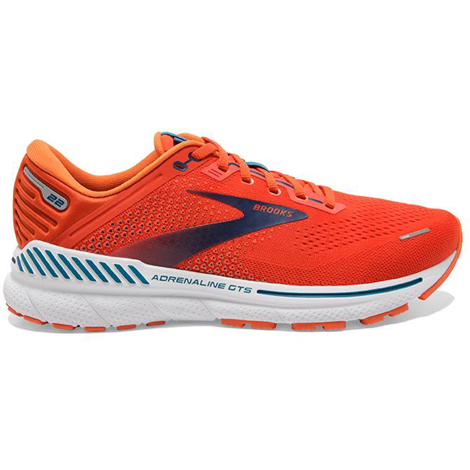 Men's Brooks Adrenaline GTS 22, Pumpkin/Flame/Titan, 8.5 D Medium