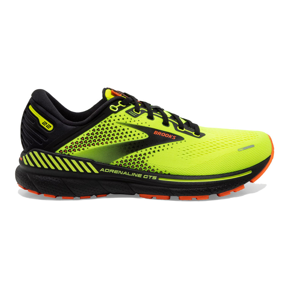 Men's Brooks Adrenaline GTS 22, Nightlife/Black/Flame, 9.5 D Medium