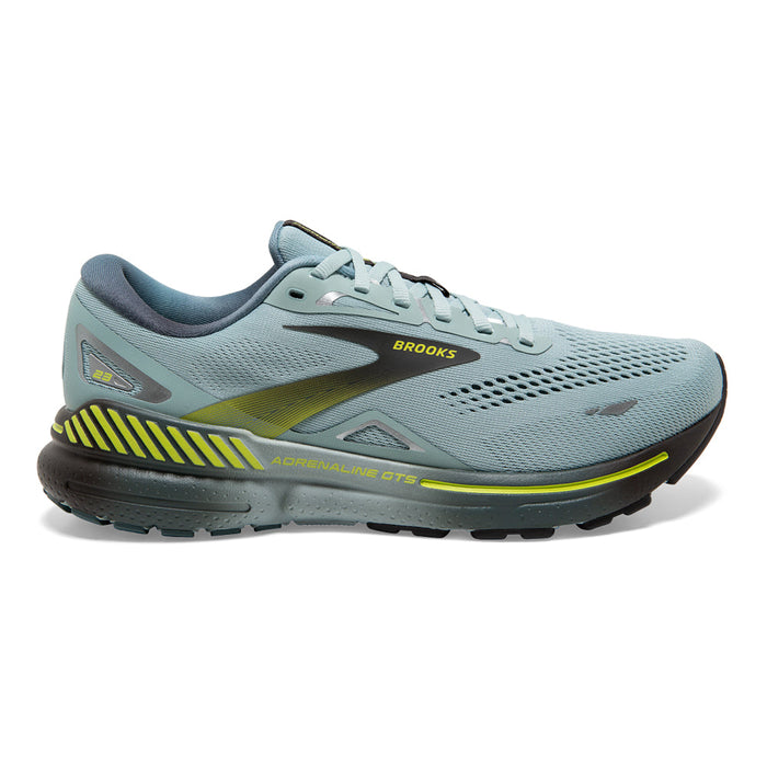 Men's Brooks Adrenaline GTS 23, Cloud Blue/Goblin Blue/Lime, 15 D Medium