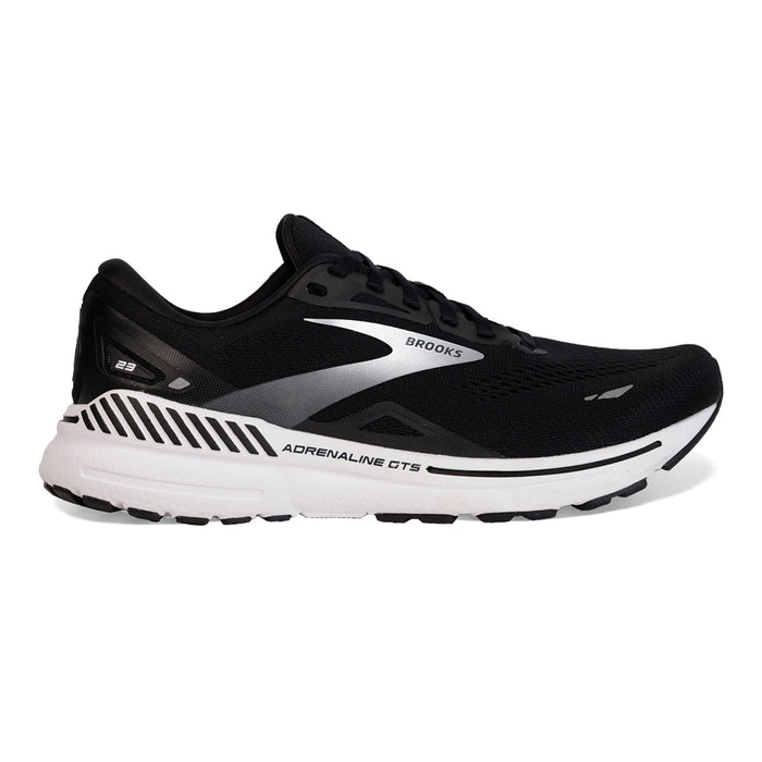 Men's Brooks Adrenaline GTS 23, Black/White/Silver, 12 2E Wide