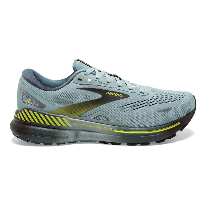 Men's Brooks Adrenaline GTS 23, Cloud Blue/Goblin Blue/Lime, 12.5 D Medium