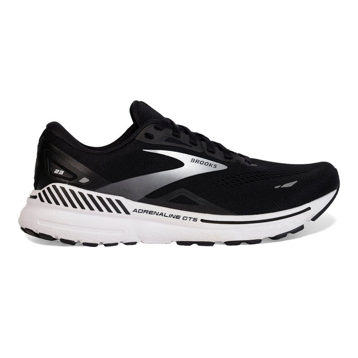 Men's Brooks Adrenaline GTS 23, Black/White/Silver, 9.5 2E Wide